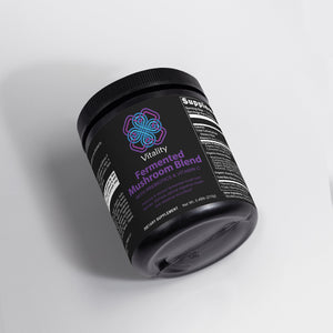 Fermented Mushroom Blend container with images of 7 different mushrooms. (Image 2 of 5)