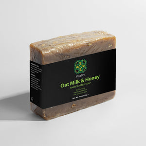 Gentle Oat & Honey Soap bar with visible oats and honey texture. (Image 2 of 6)