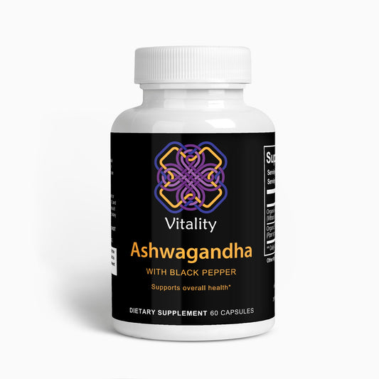 Calm & Thrive Ashwagandha capsules, a natural solution for stress relief.
