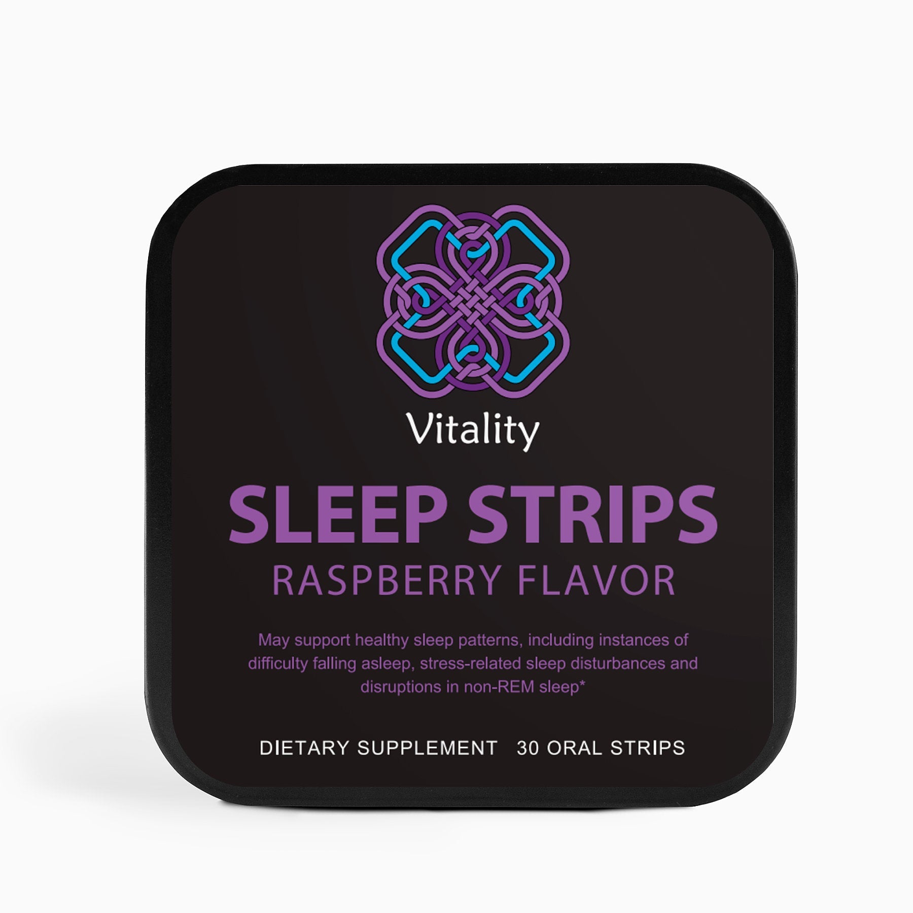 Dreamy Night Sleep Strips packaging with a calming night sky theme.