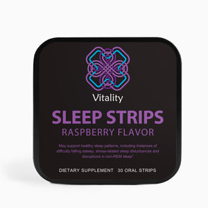 Dreamy Night Sleep Strips packaging with a calming night sky theme.