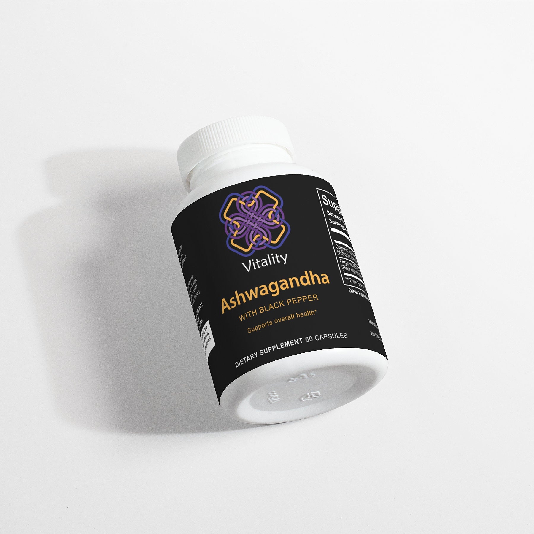 Calm & Thrive Ashwagandha capsules, a natural solution for stress relief. (Image 2 of 6)