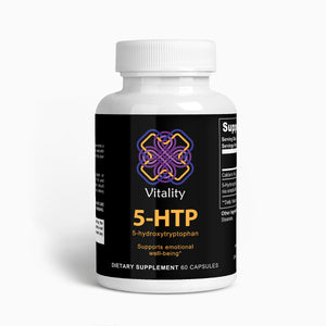 Serotonin Boost 5-HTP Capsules bottle, a symbol of balanced mood.