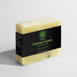 Lavender Bliss Soap Bar with dried lavender flowers. (Image 4 of 4)