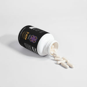 Serotonin Boost 5-HTP Capsules bottle, a symbol of balanced mood. (Image 4 of 5)