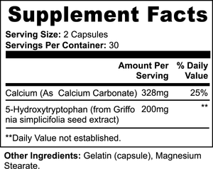 Serotonin Boost 5-HTP Capsules bottle, a symbol of balanced mood. (Image 5 of 5)