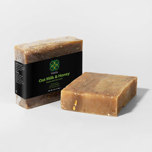 Gentle Oat & Honey Soap bar with visible oats and honey texture. (Image 4 of 6)