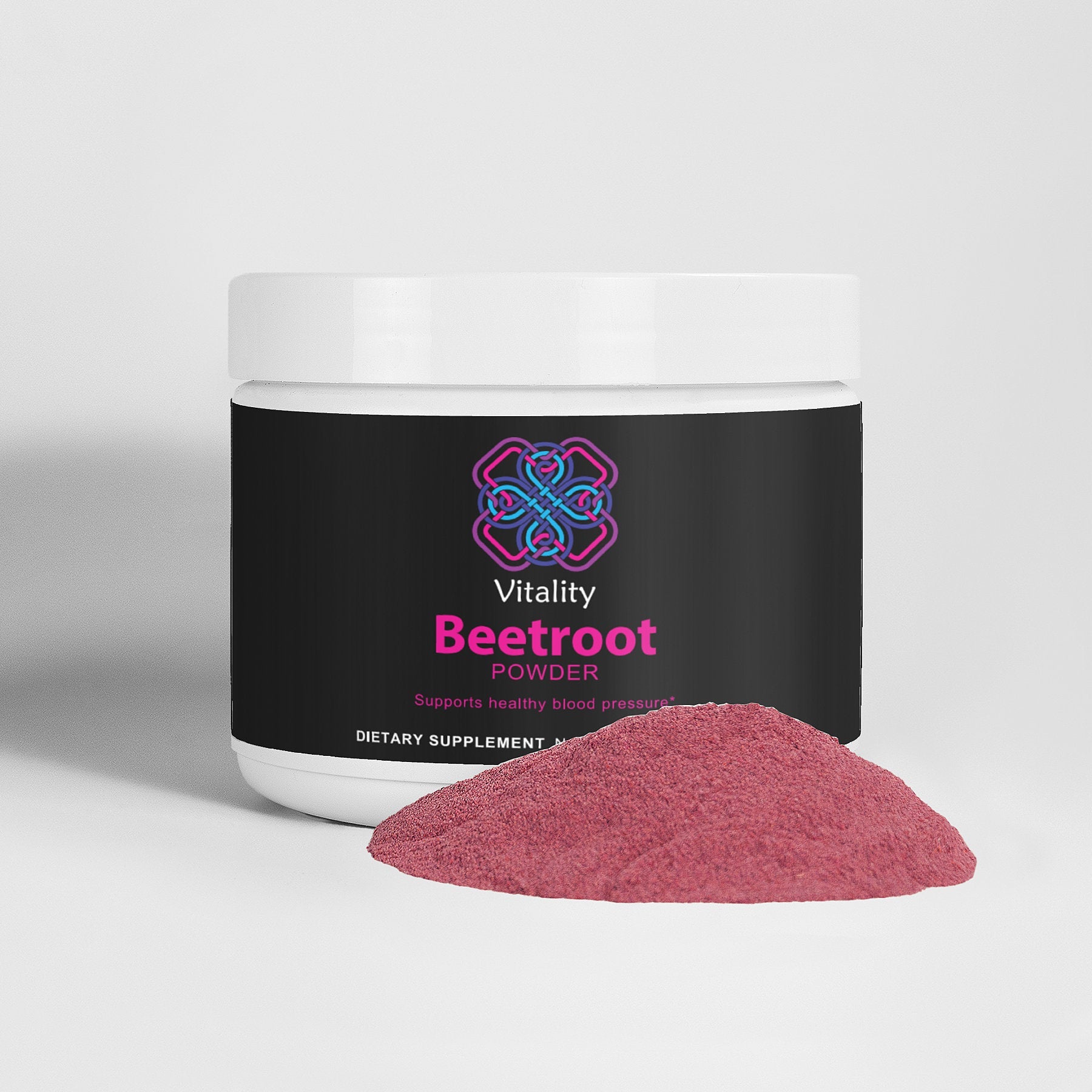 Energizing Beetroot Drink Mix powder in a glass with water. (Image 2 of 10)